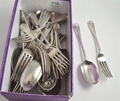 Lot 318 - A quantity of Edinburgh silver flatware