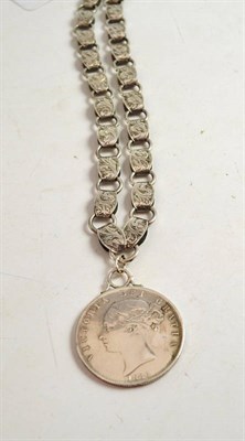 Lot 334 - A coin pendant on necklace