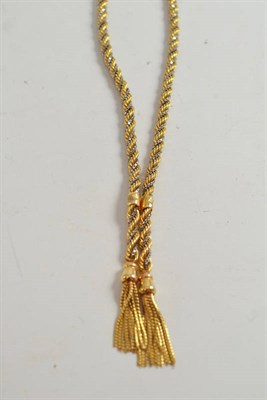 Lot 364 - A 9ct yellow and white gold twist and box link necklace