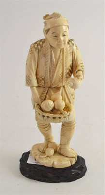 Lot 377 - Ivory sectional figure of a man