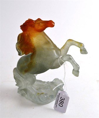 Lot 380 - Daum pate-de-verre rearing horse