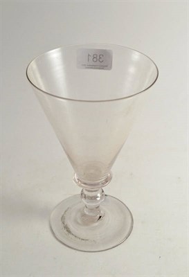 Lot 381 - A Georgian ale fluted on knopped stem (a.f.)