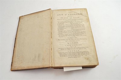 Lot 435 - ;The Art of Cookery; by a Lady, London 1774