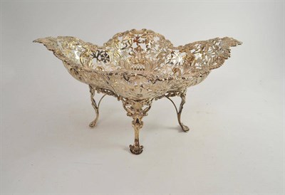 Lot 439 - A Victorian silver pierced basket, J D & S, Sheffield, 1900, raised on a pierced stand