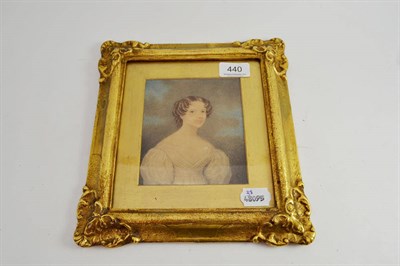 Lot 440 - A gilt framed portrait miniature of a young girl, indistinctly signed 'Buck 1832'