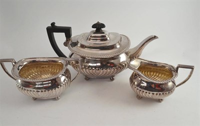 Lot 441 - A Victorian silver three piece tea service, CB, London, 1899