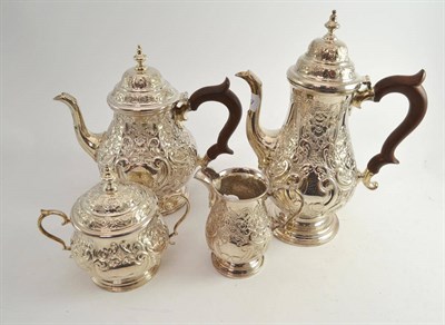 Lot 445 - A good Elizabeth II silver four piece tea service, London, C S Ltd, various dates