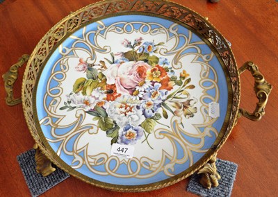 Lot 447 - A Limoges floral decorated tray