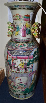 Lot 456 - A late 19th century Chinese famille rose table lamp converted from a vase