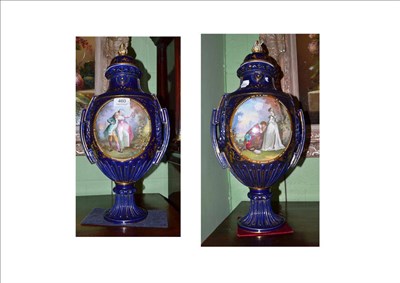 Lot 460 - A pair of Sevres style vase