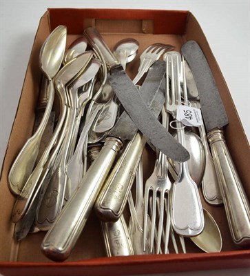 Lot 485 - A part service of German flatware, circa 1900, fiddle pattern