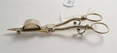 Lot 509 - A pair of Edward VII silver snuffer scissors, G.W & , Birmingham, 1908