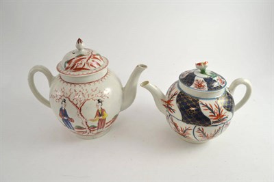 Lot 522 - Two 18th century globular tea pots with lids