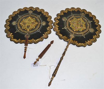 Lot 525 - Two Victorian hand face screens