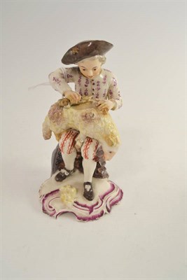 Lot 566 - A Frankenthal porcelain figure of a shepherd, circa 1760, possibly modelled by Johann Friedrich...