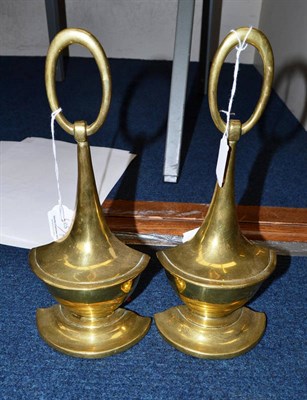 Lot 605 - Pair of Peerage brass door porters