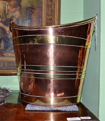 Lot 628 - An elliptical copper bucket