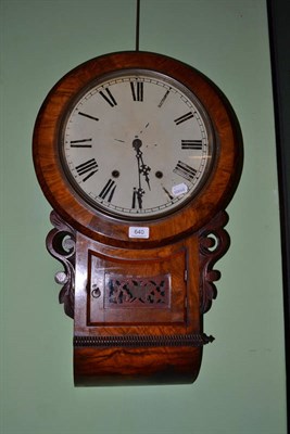 Lot 640 - A 19th century walnut drop dial wall clock