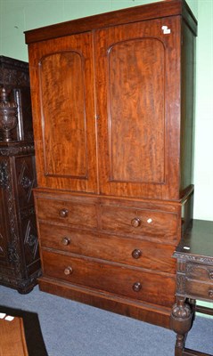 Lot 641 - A Victorian mahogany linen press with hanging space