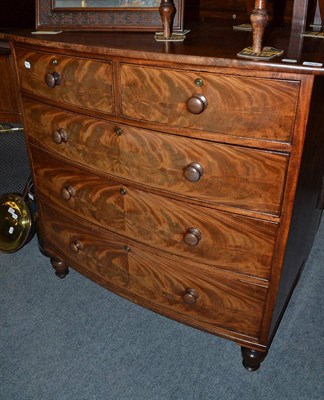 Lot 674 - A Victorian mahogany bow fronted five drawer chest