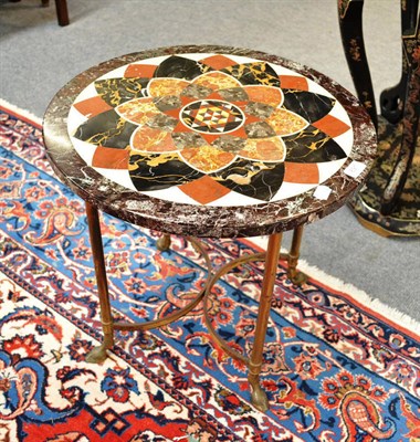 Lot 691 - An Italian circular marble top table, early 20th century, 51.5cm by 53cm