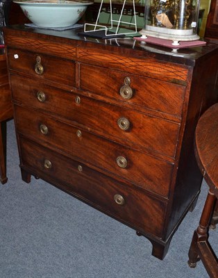 Lot 697 - A Regency mahogany five drawer straight fronted chest of drawers