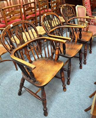 Lot 713 - Three ash and elm Windsor chairs