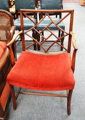 Lot 718 - An 18th century mahogany carver chair with triple cluster four legs