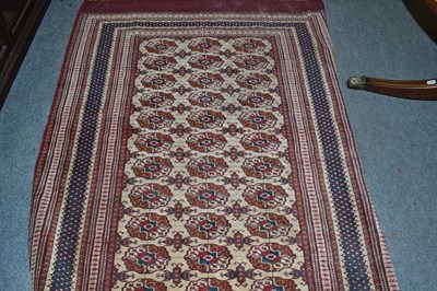 Lot 746 - Tekke rug, North West Afghanistan, the ivory field with three columns of guls enclosed by...