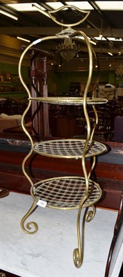 Lot 762 - Victorian brass three tier cakestand