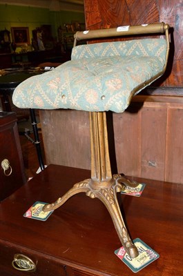 Lot 782 - Victorian cast iron cello seat, stamped PATENT