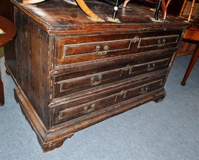 Lot 797 - A late 17th century walnut Italian commode (repairs)