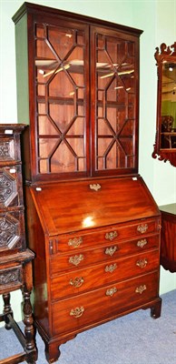 Lot 808 - A George III mahogany bureau bookcase (a marriage)