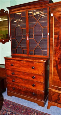 Lot 814 - A 19th century mahogany secretaire bookcase