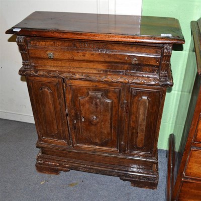 Lot 818 - Italian walnut small cabinet with door and drawer