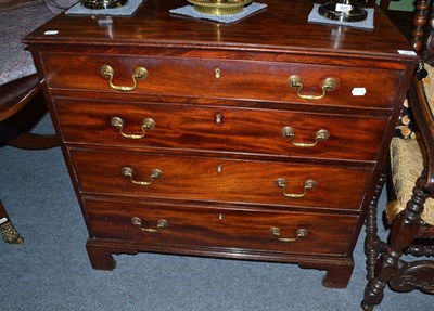 Lot 828 - A late George III mahogany straight fronted chest of drawers