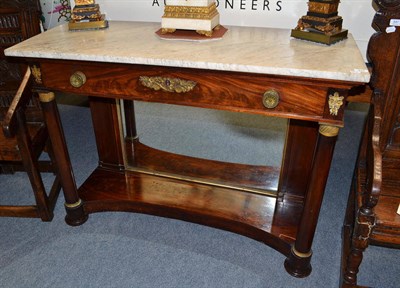 Lot 848 - Empire style console table with marble top