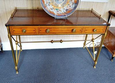 Lot 866 - American rosewood and brass writing table in neo-Classical style