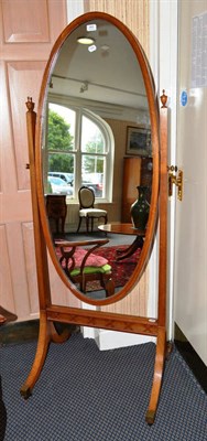 Lot 869 - An early 20th century mahogany cheval mirror