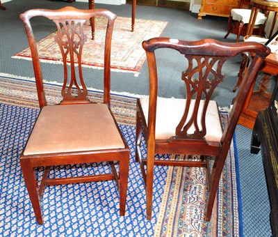 Lot 874 - Set of eight George III style chairs