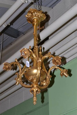 Lot 883 - An ornate five branch gilt metal light fitting