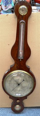 Lot 885 - A mahogany wheel barometer, signed Zanetti & Agnew, Market Manchester, circa 1830, with hygrometer