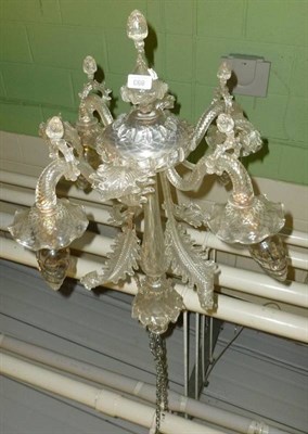 Lot 893 - Venetian type glass four branch chandelier