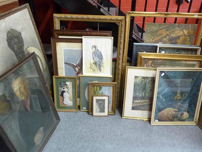 Lot 921 - A quantity of watercolours, oils, drawings and frames etc