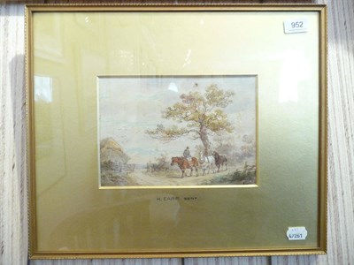 Lot 952 - H.Earp Senior, watercolour ";Drover and Shire Horses"