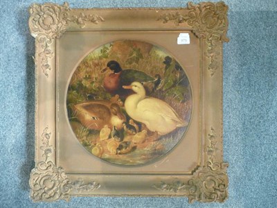 Lot 975 - After John Frederick Herring Senior, a gilt framed oil on canvas, ducklings