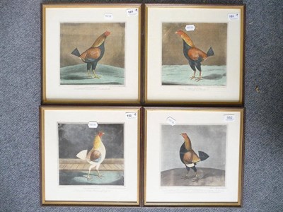 Lot 982 - A set of four hand coloured cock fighting prints