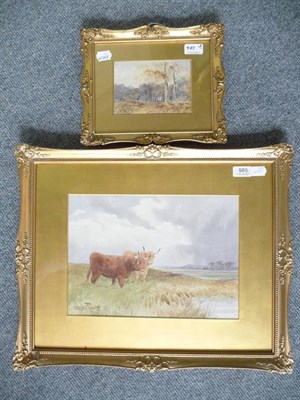 Lot 985 - Charles Pigott, 'Highland Cattle', watercolour