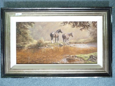 Lot 991 - Frank Wright framed oil, study of horses