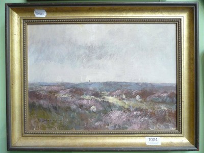 Lot 1004 - W.Dealtry, framed oil on board, landscape with sheep